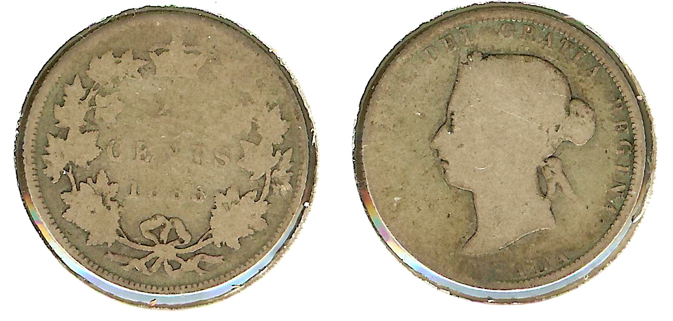Canada 25 cents 1886 B+